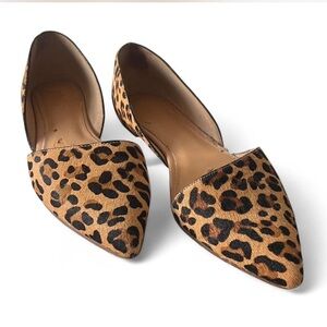 J. Crew Leopard Print Calf Hair D’Orsay Flats Women’s Size 7 Animal Print